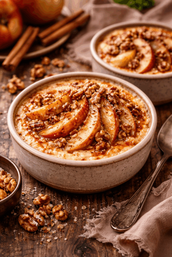 baked apple & cinnamon custard