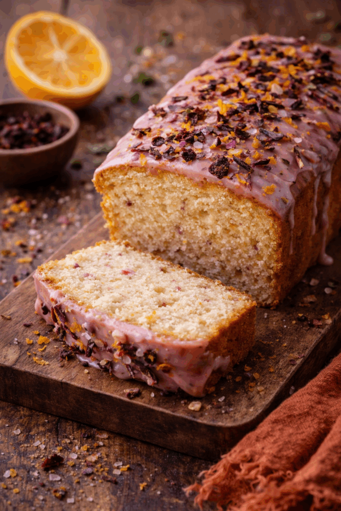 hibiscus and orange zest loaf