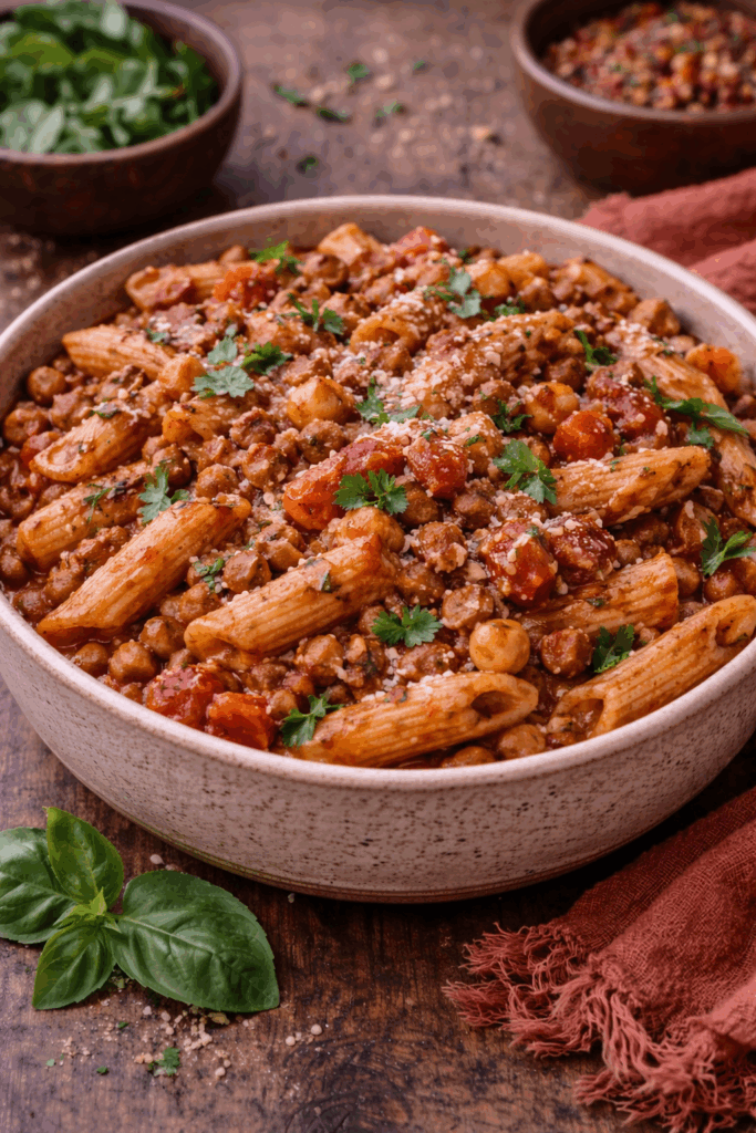 basil lentil bolognese 