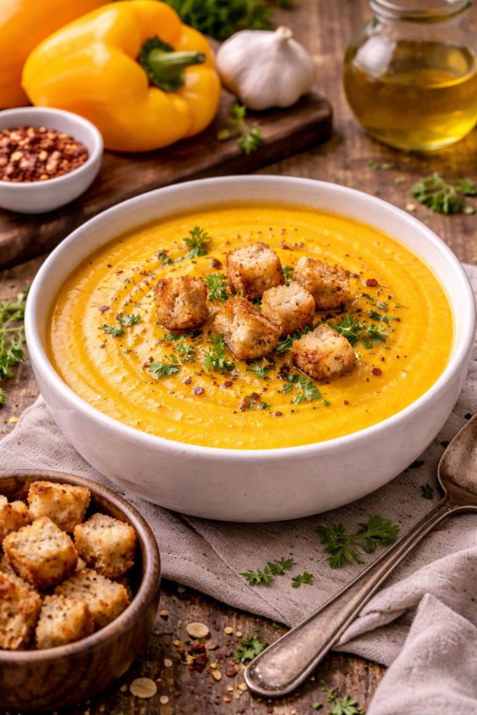 sun-kissed yellow pepper soup