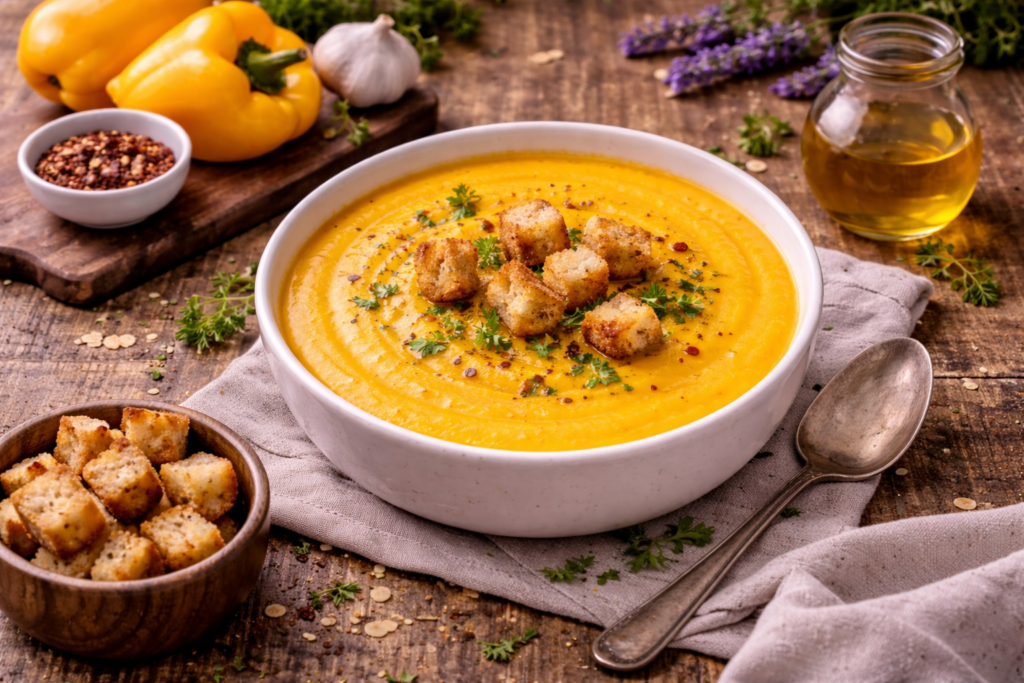 sun-kissed yellow pepper soup