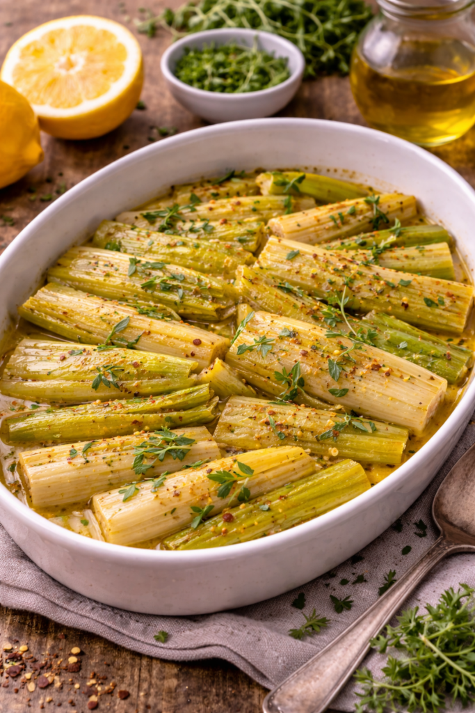 Lemon-Braised Leeks with Tarragon