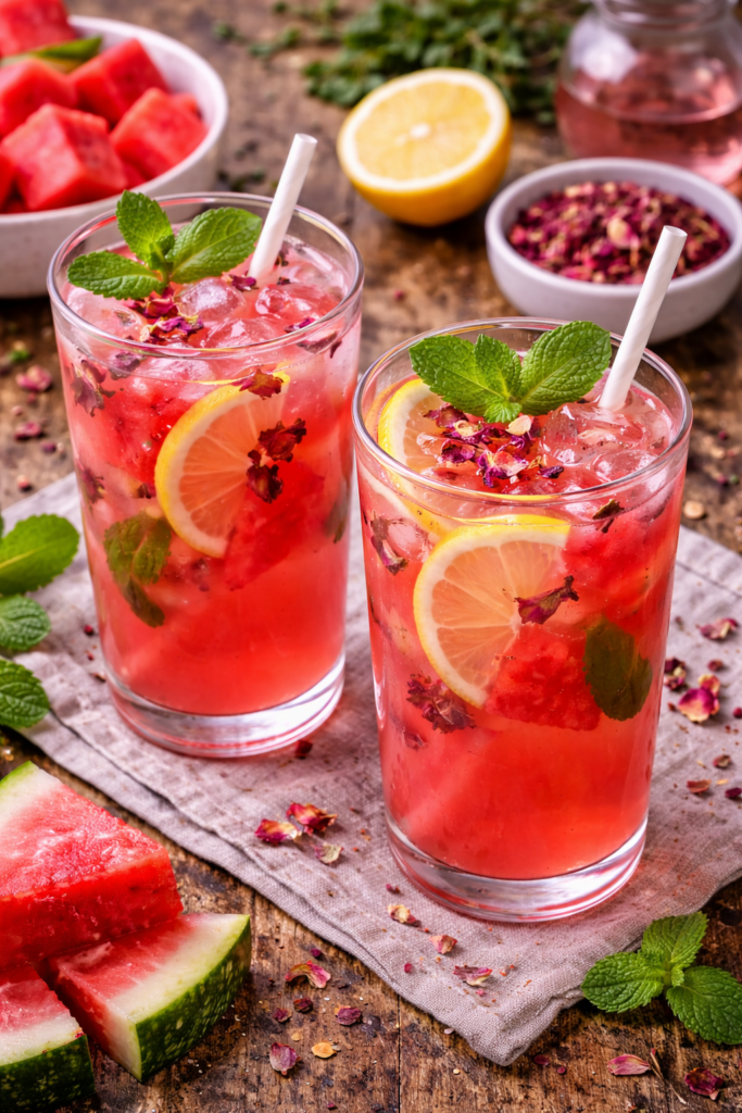 watermelon and rose refresher