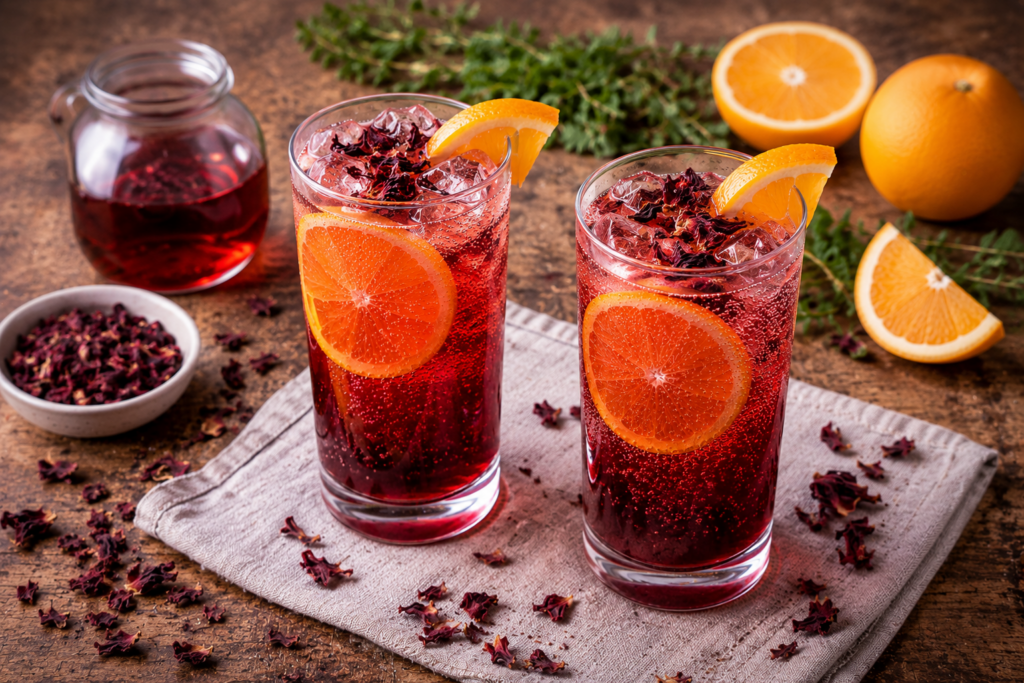 sparkling hibiscus Orange tonic