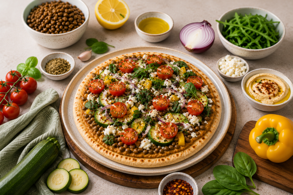 veggie pita pizza