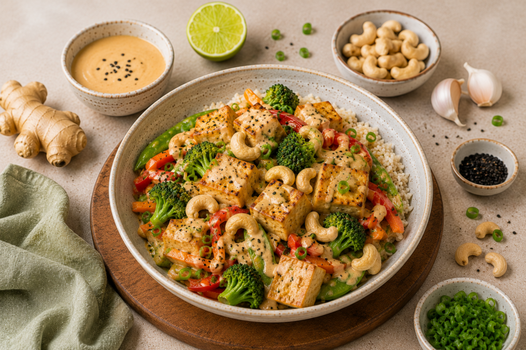creamy cashew tofu