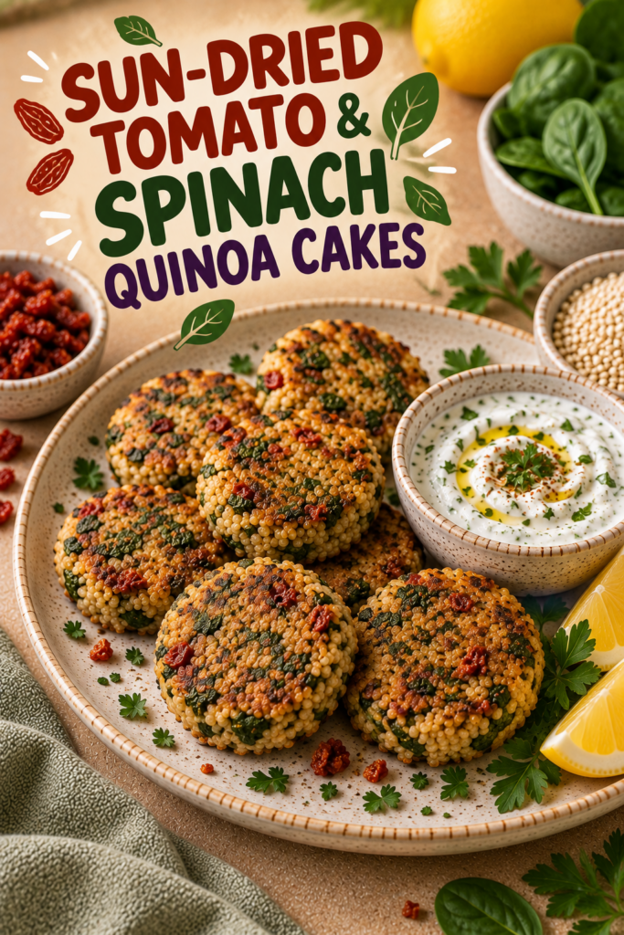 tomato quinoa patties with spinach